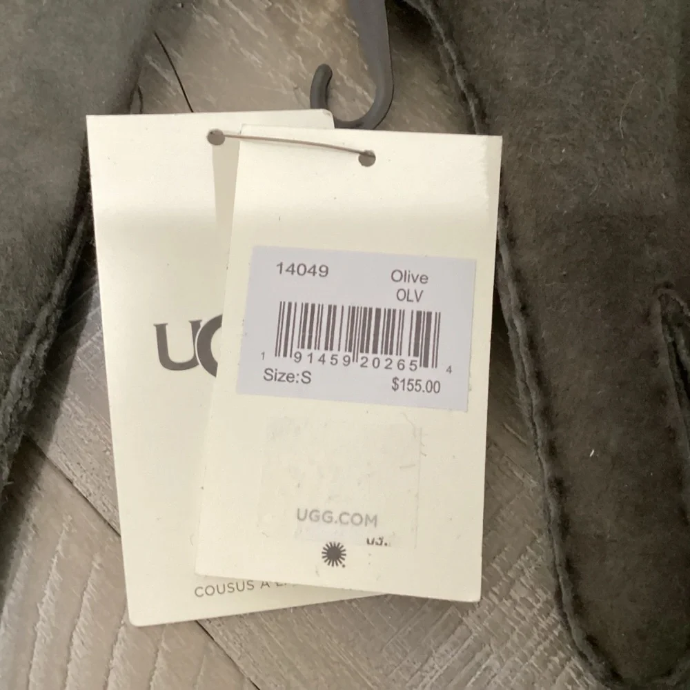 UGG Perforated Genuine Shearling Suede Gloves, size S